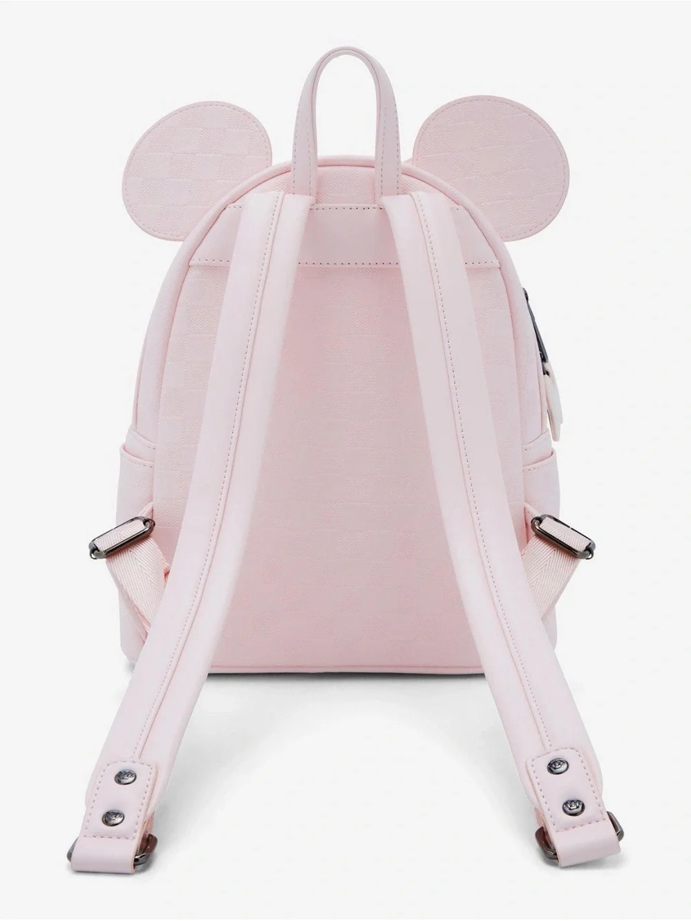 New Loungefly Disney Minnie Mouse Light Pink Checkered Figural Mini Backpack
